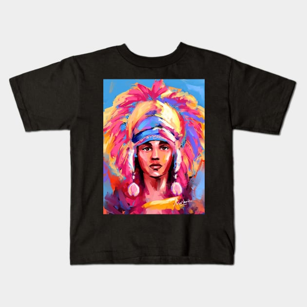 native woman Kids T-Shirt by mailsoncello